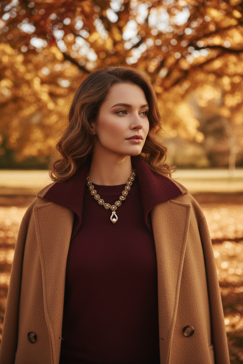 Gold Floral Pearl Necklace - Autumn Lifestyle